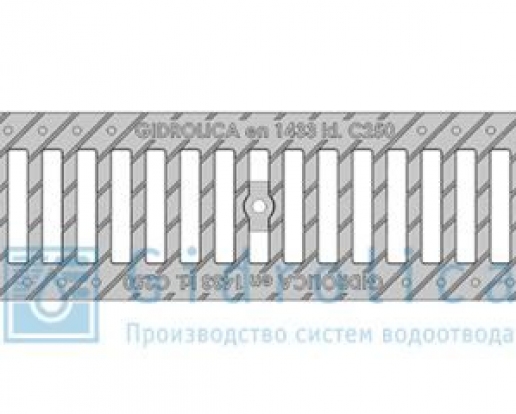 Решетка водоприемная Gidrolica Standart РВ -10.13,6.50 - щелевая чугунная ВЧ оцинкованная, кл. С250