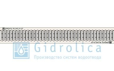 Решетка водоприемная Gidrolica Standart РВ -10.13,6.100 - штампованная стальная оцинкованная, кл. А15
