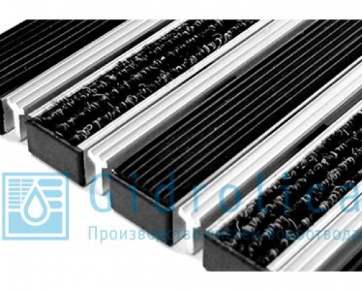 Придверная решетка Gidrolica Step - резина+текстиль+щетка+скребок 390х590мм