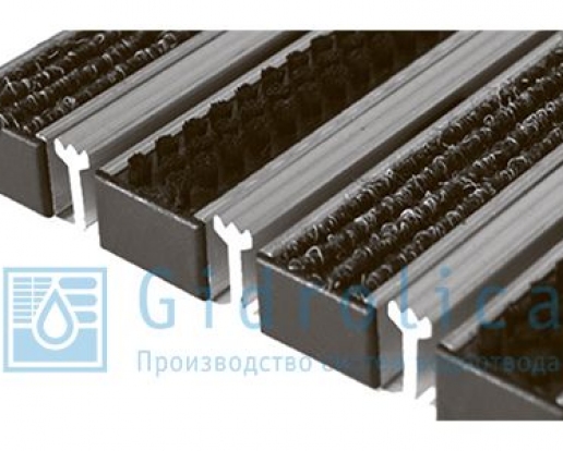 Придверная решетка Gidrolica Step - текстиль+щетка+скребок 390х590мм