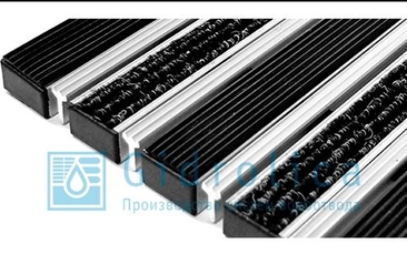 Придверная решетка Gidrolica Step - резина+текстиль+скребок 390х590мм