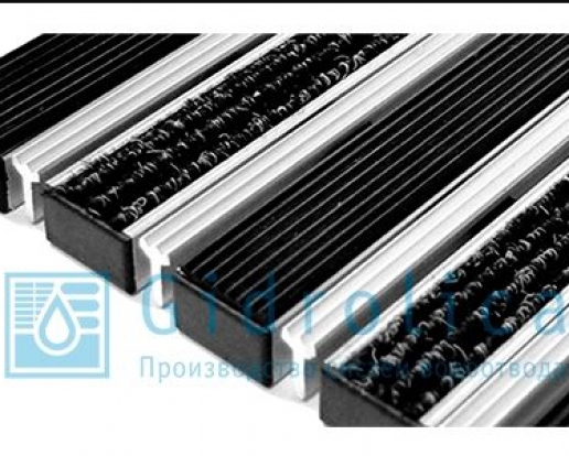 Придверная решетка Gidrolica Step - резина+текстиль+скребок 390х590мм