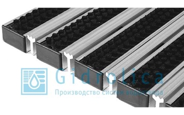 Придверная решетка Gidrolica Step - щетка+скребок 390х590мм