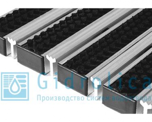 Придверная решетка Gidrolica Step - щетка+скребок 390х590мм