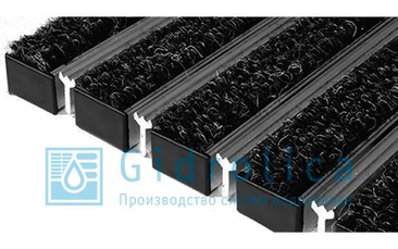 Придверная решетка Gidrolica Step - текстиль+скребок 390х590мм
