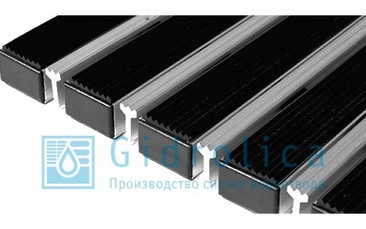Придверная решетка Gidrolica Step - резина+скребок 390х590мм
