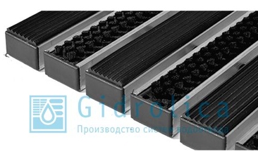 Придверная решетка Gidrolica Step - резина+щетка 390х590мм