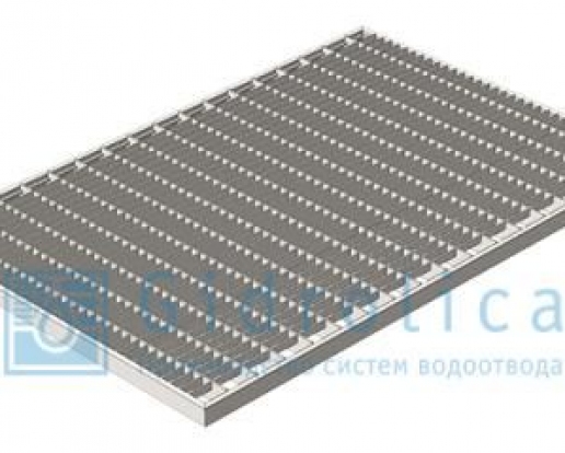 Решетка Gidrolica Step Pro 390х590мм - стальная ячеистая оцинкованная