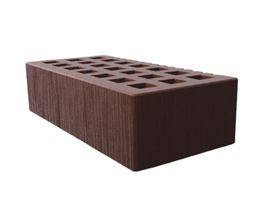 Кирпич керамический лицевой пустотелый с фаской 1 НФ светло-коричневый дерюга